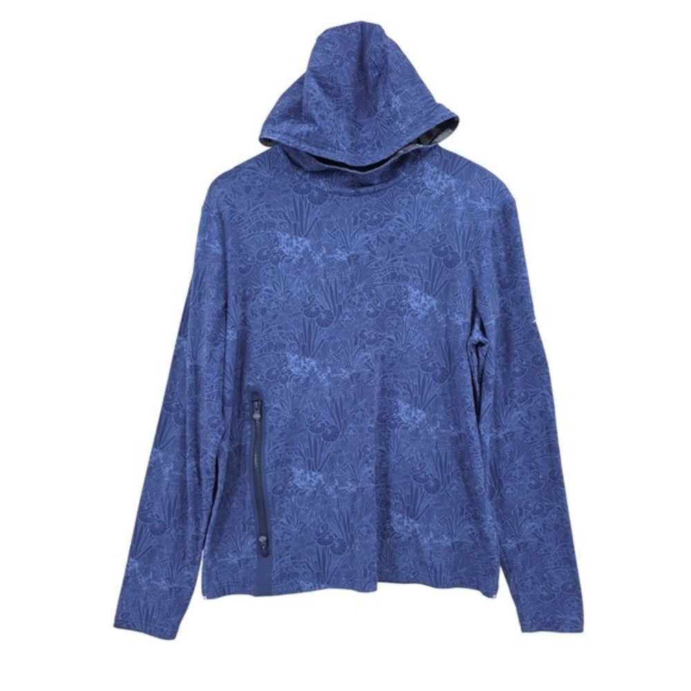 Greyson Mens M Cokato Blue Wolf Botanical Landscape Print Golf Hoodie
